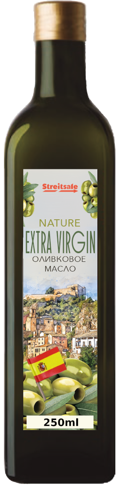 Масло оливковое Extra Virgin Olive Oil в стеклянной бутылке 250мл